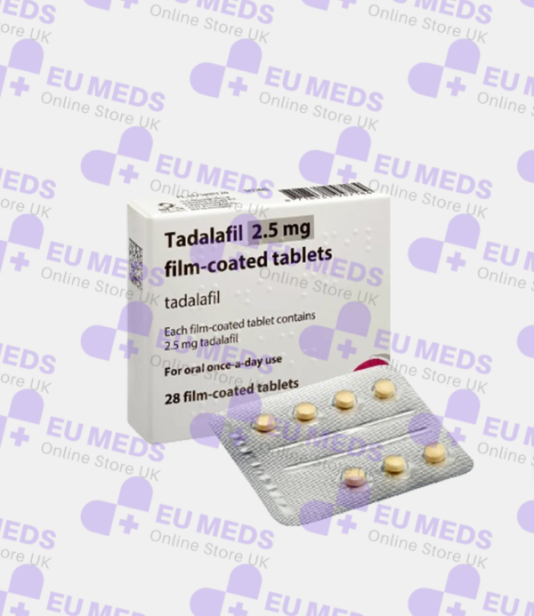 Here’s a suggestion for alt text for the picture of Tadalafil (Generic Cialis) 2.5 mg: "Tadalafil (Generic Cialis) 2.5 mg tablets in a blister pack