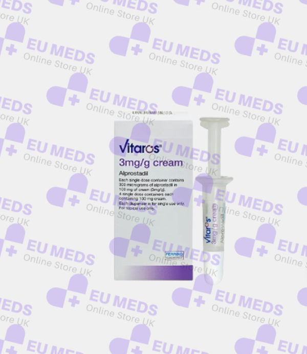 Vitaros Cream (Alprostadil) 3mg/g, ED treatment.